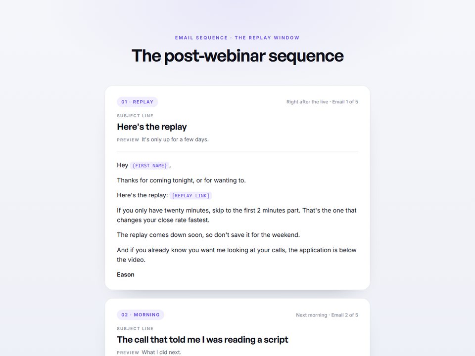 Post-webinar preview