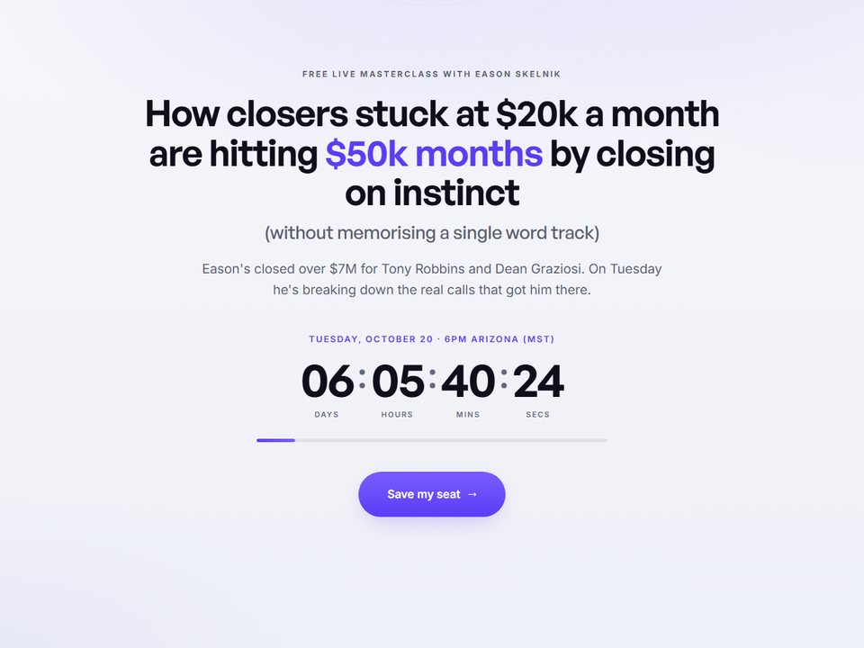 Registration page preview